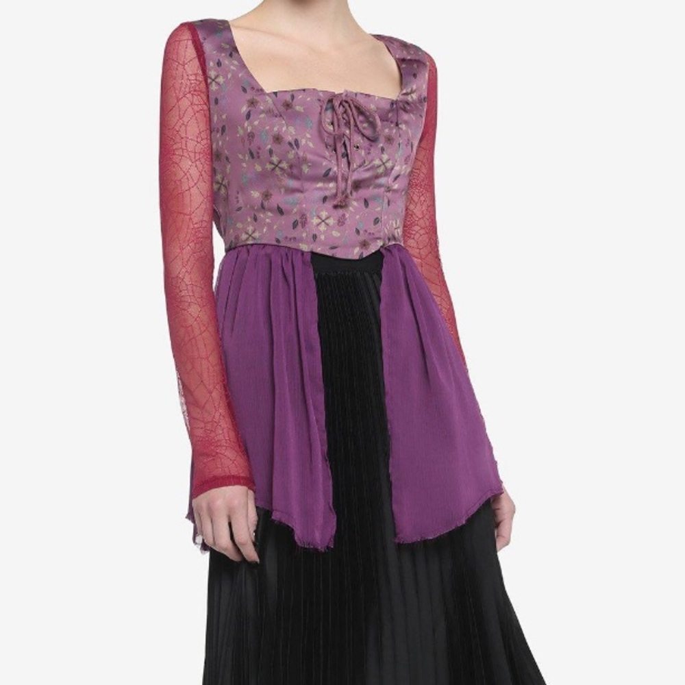Hocus Pocus Disney Her Universe Sarah Sanderson Sister Peplum Long Sleeve Top